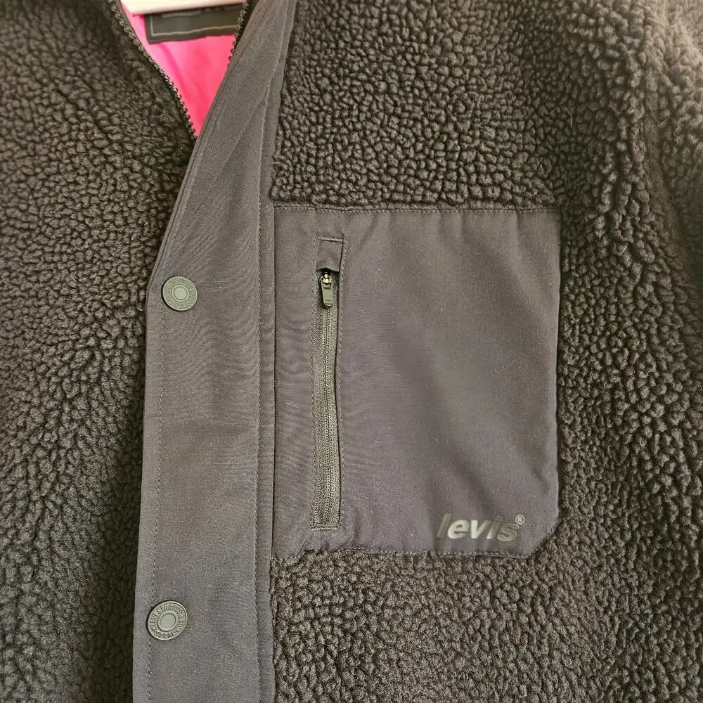 Levi's‎ Buchanan Sherpa Men's Jacket Size Small Black Meteorite - Picture 7 of 16